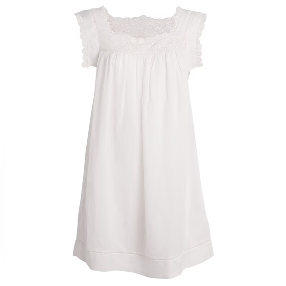 Doen Almadia Ramie Lace Square Neck Short Sleeve Mini Dress Salt - Picture 13 of 14